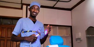 Simon Njoroge works as a dental assistant at Riverside Dental Suite in Nairobi.