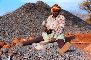 Ms Joyce Kamwithu, 50, works at a quarry in Ntulili village, Tigania West, along the Meru-Isiolo border. 