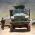 Security officers in an Armored Personnel Carrier patrol Kasiela in Baringo South.