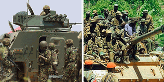 KDF and UPDF soldiers at work