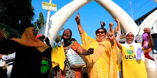 A section of the UDA supporters in Mombasa.