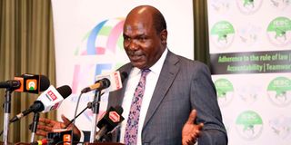 IEBC Chairman Wafula Chebukati. 