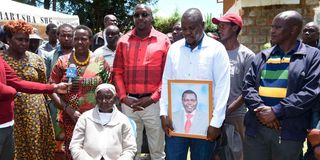 Mourners at the late William Chepkut's home in Kapsundei village, Flax of Uasin Gishu County on October 10, 2022. 