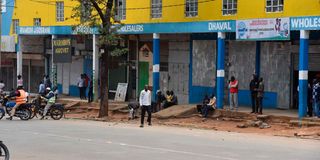 An almost empty Oloo Street in Eldoret town, Uasin Gishu County after shops were closed down on October 11, 2022