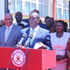 Narok Governor Mr Patrick Ntutu unveiling his ten-member cabinet at his offices in Narok on October 12, 2022