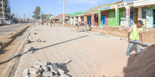 Paved pathways in Rumuruti town, Laikipia County. The fast-changing face of Rumuruti Municipality town