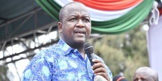 Tiaty MP William Kamket speaking at the swearing in of Baringo Governor Benjamin Cheboi on August 25, 2022