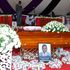 The hearse carrying the body of former Ainabkoi MP William Chepkut from Eldoret International Airport to Eldoret town