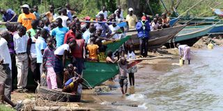 Villagers from Lihunda Beach in Lake Victoria