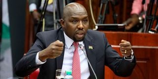 Elgeyo Marakwet Senator Kipchumba Murkomen being vetted for the position of Cabinet Secretary 