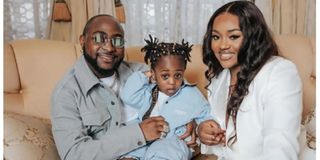 Davido, Chioma Rowland and their son Ifeanyi Adeleke