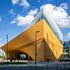 A side view of the Helsinki Central Library in Finland.