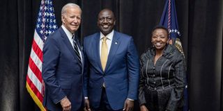 US President Joe Biden, President William Ruto and First Lady Rachel Ruto.
