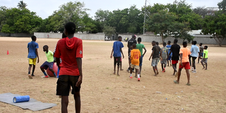 Mohamed Salim Magogo trains boys in Kilifi