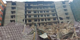 collapsed building in Kasarani 