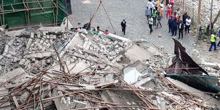 collapsed building in Kasarani 