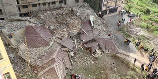 collapsed building in Kasarani 