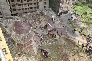 collapsed building in Kasarani 