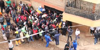 collapsed building in Kasarani 