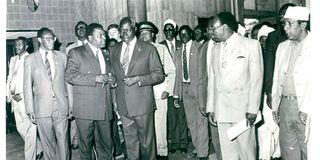 Cyrus Jirongo and Daniel arap Moi