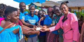 Kilifi Deputy Governor Flora Mbetsa with Shofco CEO Kennedy Odede