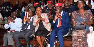 Kizza Besigye, Gen Mugisha Muntu, Winnie Kiiza, Bobi Wine and Martha Karua