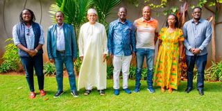 Azimio la Umoja Leaders Raila Odinga, Kalonzo Musyoka and Martha Karua with the newly elected EALA MPs