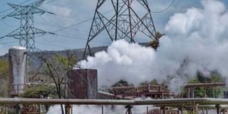 A geothermal power generating plant in Olkaria, Naivasha.