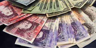 US dollar and British pound Sterling