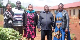 Boniface Onundu (second from left) and his colleagues at Nyangoge DEB Primary School