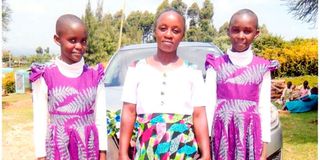 Risper Onundu pictured with the couple’s children Gloria Gesare (right), 13, and Purity Kerubo, 12.