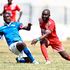 Sofapaka defender David Nshirimimana vies for ball with Posta Rangers forward Timothy Otieno 