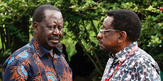 Raila and Orengo in Naivasha