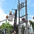 Kenya Power personnel from the Live Line Team attend to a power issue at Pandya Hospital