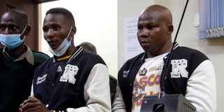Raphael Wachira (right) and Eddy Ngari appear before High Court in Nyeri