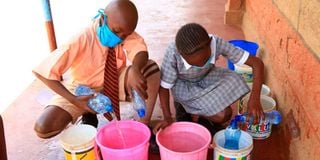 Grade 4 pupils during a CBC practical exam.