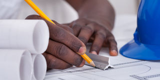 Engineer drawing sketch