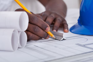 Engineer drawing sketch