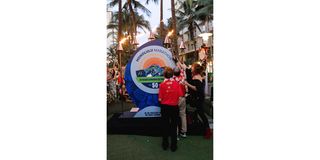 Part of the torch lighting ceremony at the Honolulu Marathon