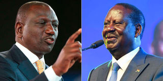 President William Ruto (left) and Azimio la Umoja leader Raila Odinga