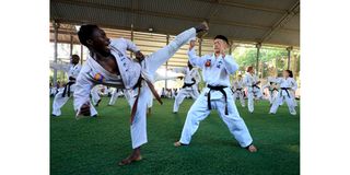 Team Kenya Jasiri train for Mombasa Open Tong-IL Moo-Do International Martial Arts Championship 