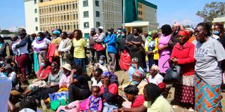 Lolldaiga community members outside the Nanyuki Law Courts