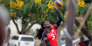 Kenya Pipeline middle blocker Violet Makuto 