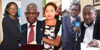 From left: Vivianne Yeda, Francis Muthaura, Rita Okuthe, David Ngugi and Lewis Nguyai.