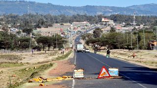 The main road leading into Mulot town, Bomet County pictured on November 2, 2022.