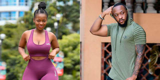 Lawyer-cum-socialite Corazon Kwamboka (left) and her ex-boyfriend Frank Kiarie aka Frankie Just Gym It.