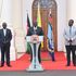 Deputy President Rigathi Gachagua (left), President Dr William Ruto and Prime Cabinet Secretary nominee Musalia Mudavadi