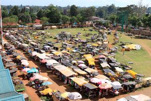 An aerial view of Dedan Kimathi stadium in Nyeri town
