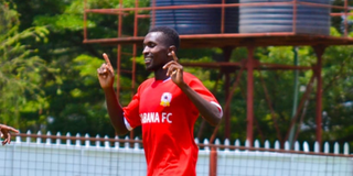 Shabana striker Vincent Nyabuto celebrates