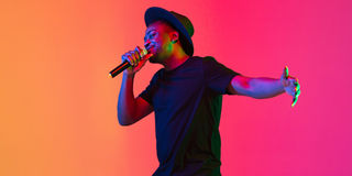 young black man singing